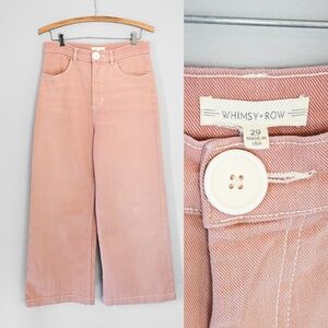 Whimsy & Row Flora Pant - high waist wide leg retro pink pants